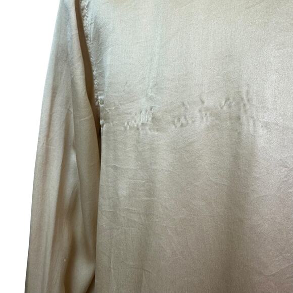 Girl. by Band of Outsiders Silk Gold Beige Blouse Hidden Placket sz 2=M - Picture 11 of 15